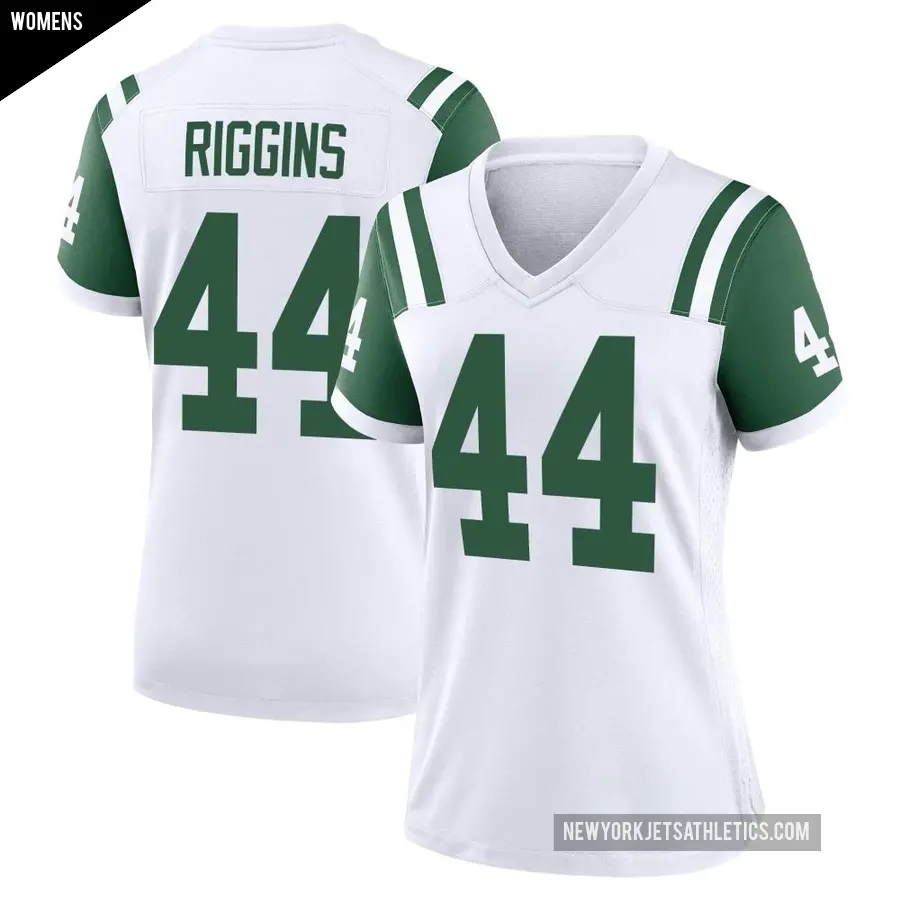 Women's New York Jets ＃44 John Riggins White Game Classic Alternate Jersey