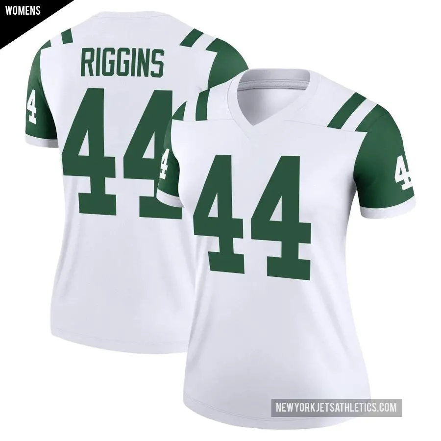 Women's New York Jets ＃44 John Riggins White Legend Classic Alternate Jersey