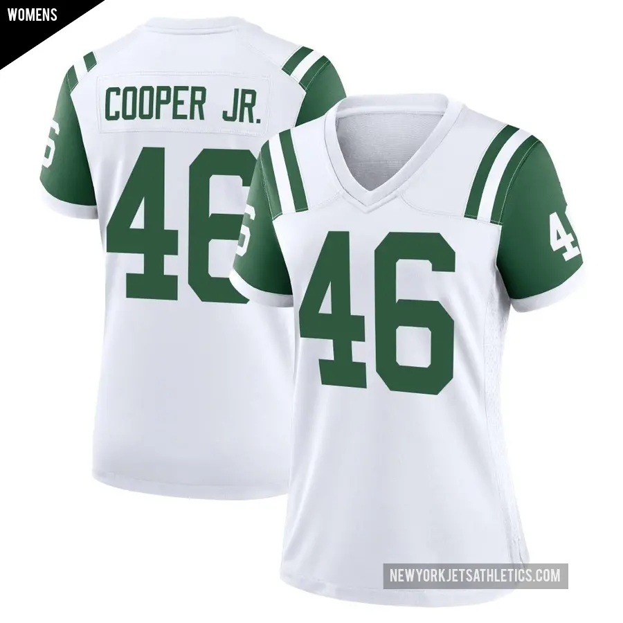 Women's New York Jets ＃46 Ryan Cooper Jr. White Game Classic Alternate Jersey