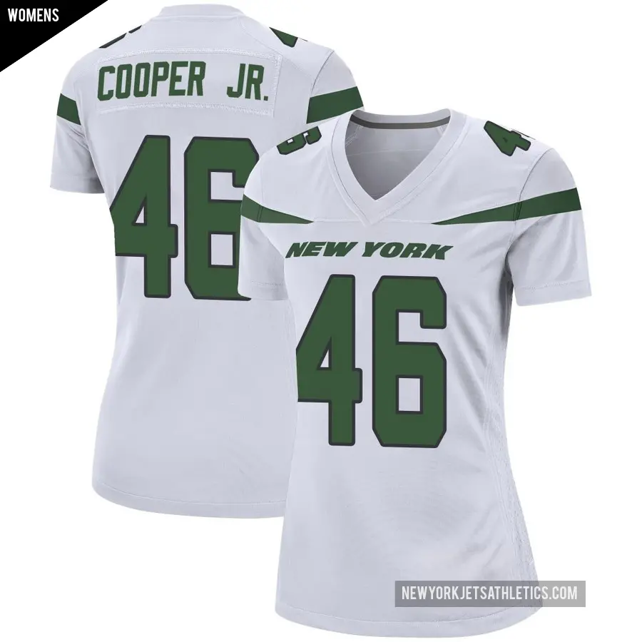 Women's New York Jets ＃46 Ryan Cooper Jr. White Game Spotlight Jersey