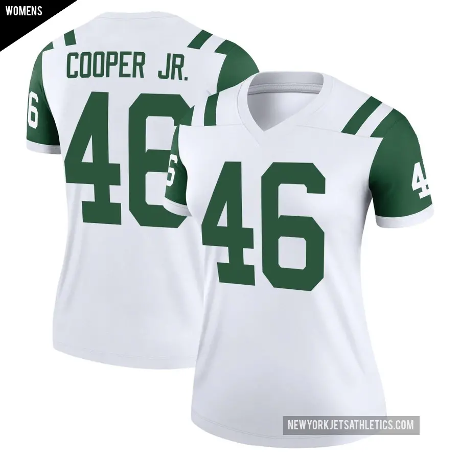 Women's New York Jets ＃46 Ryan Cooper Jr. White Legend Classic Alternate Jersey
