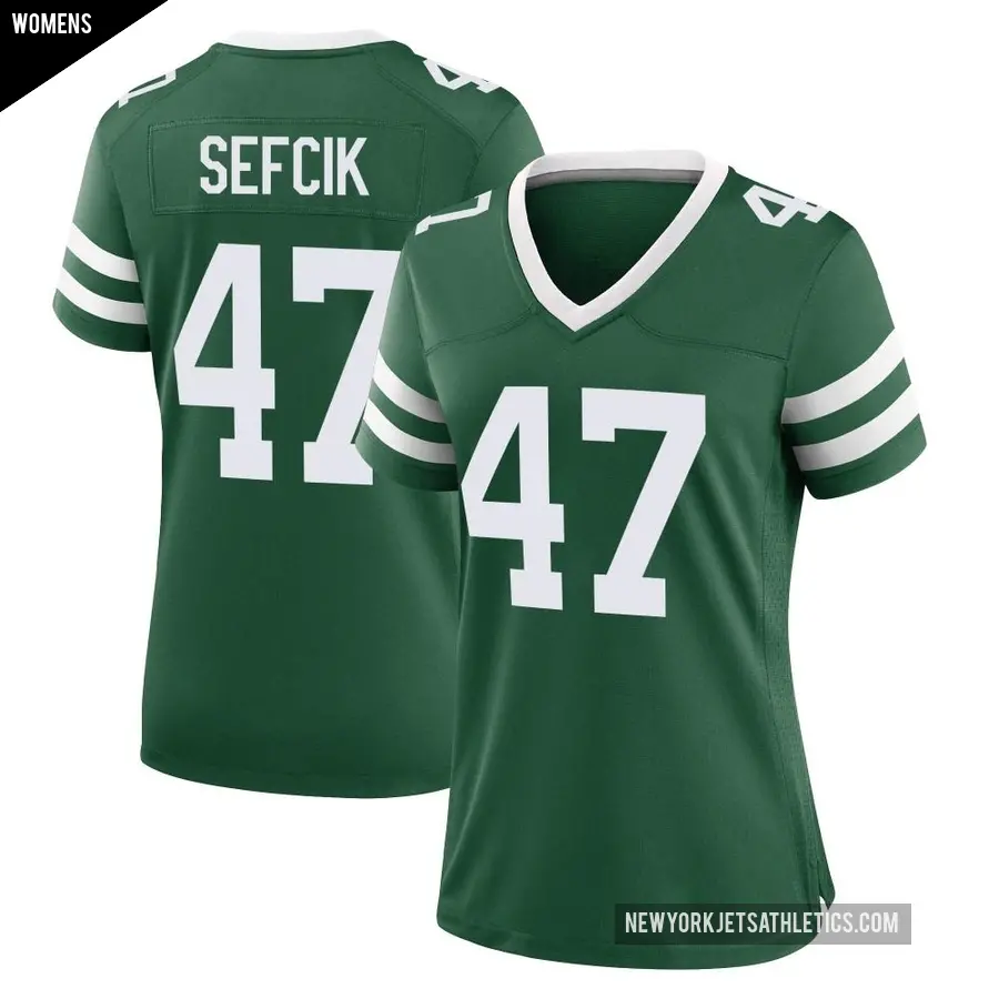 Women's New York Jets ＃47 Lincoln Sefcik Green Game Legacy Jersey