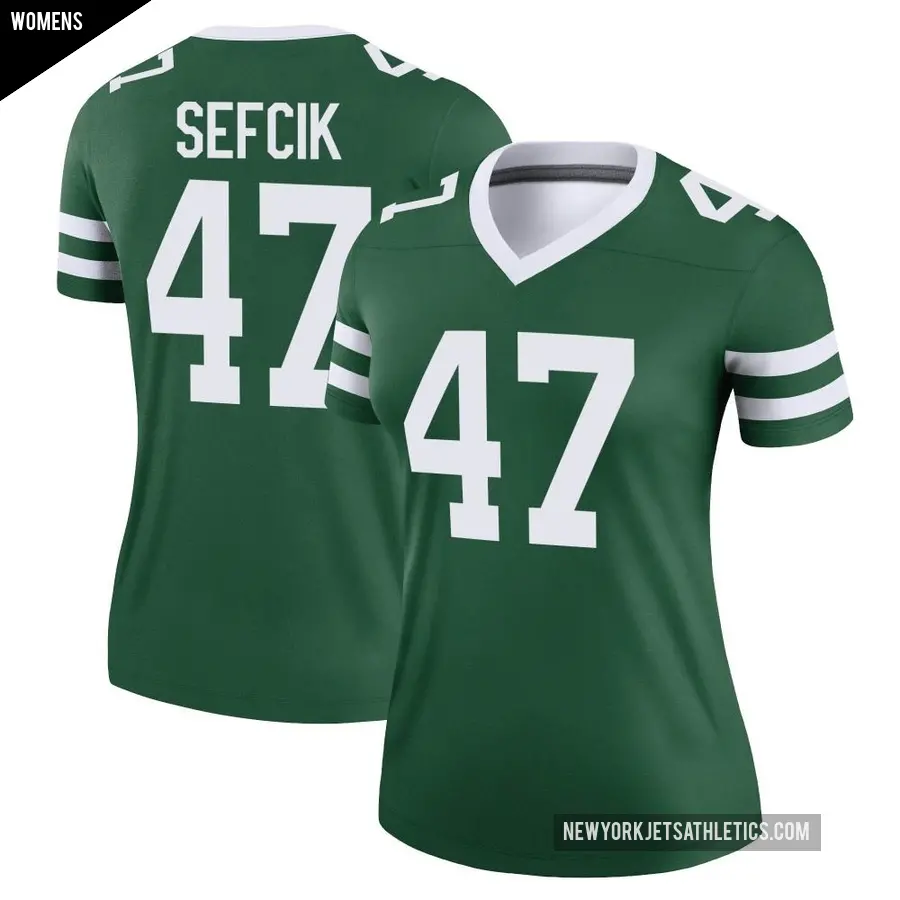 Women's New York Jets ＃47 Lincoln Sefcik Green Legend Legacy Jersey