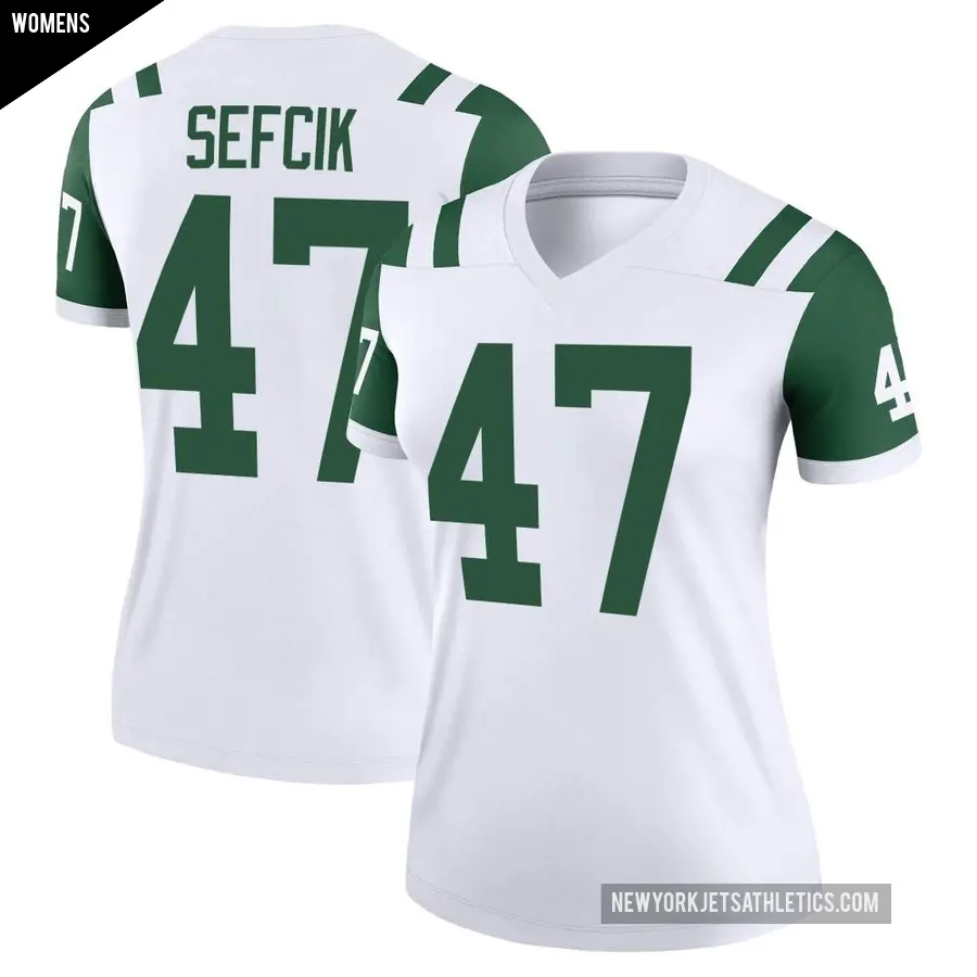 Women's New York Jets ＃47 Lincoln Sefcik White Legend Classic Alternate Jersey
