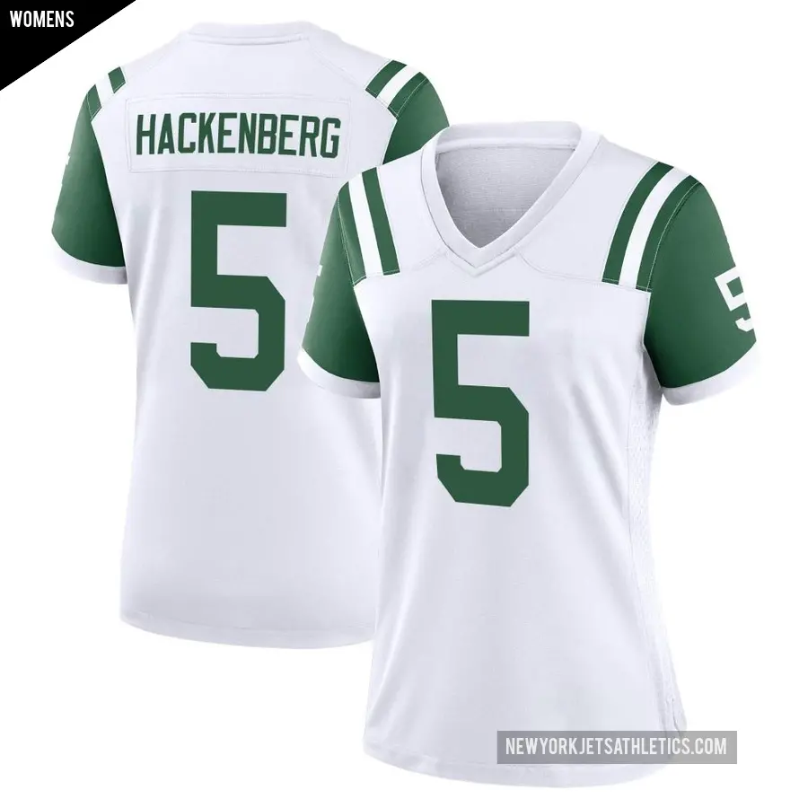 Women's New York Jets ＃5 Christian Hackenberg White Game Classic Alternate Jersey