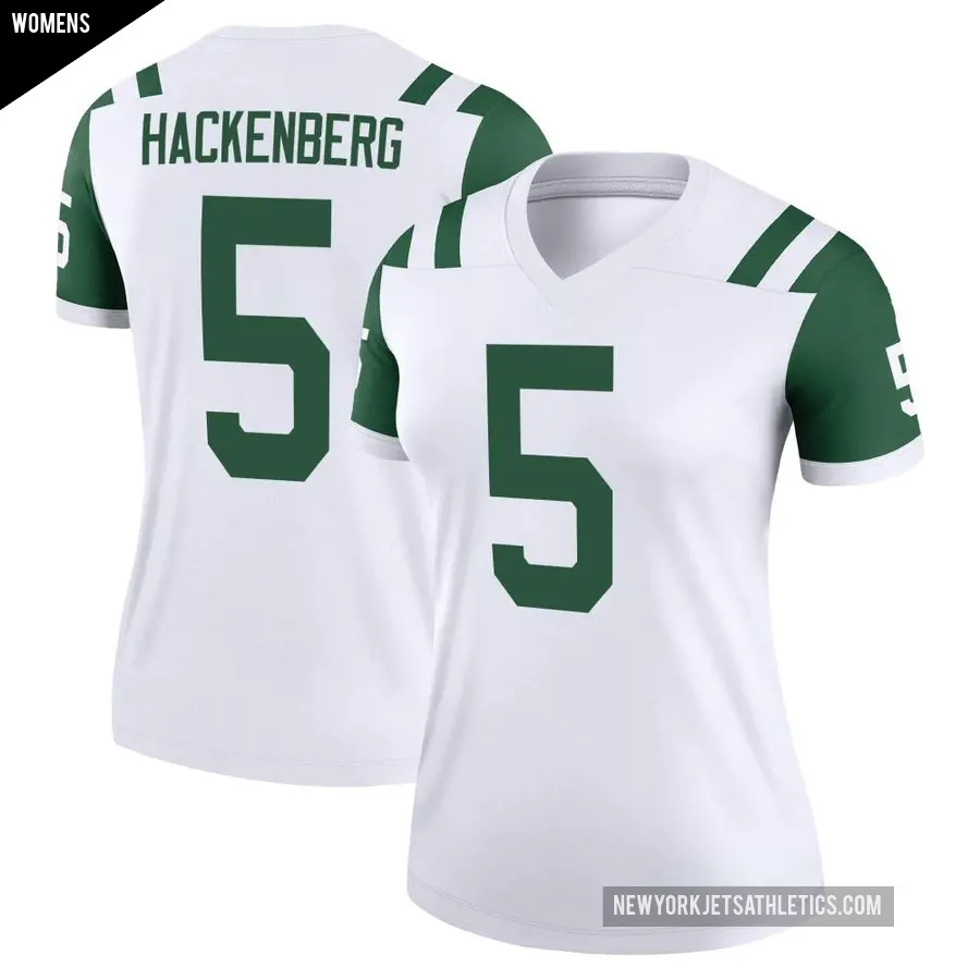 Women's New York Jets ＃5 Christian Hackenberg White Legend Classic Alternate Jersey