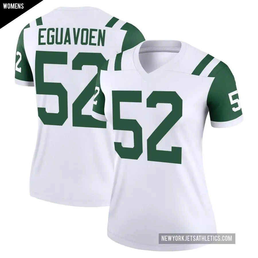 Women's New York Jets ＃52 Sam Eguavoen White Legend Classic Alternate Jersey