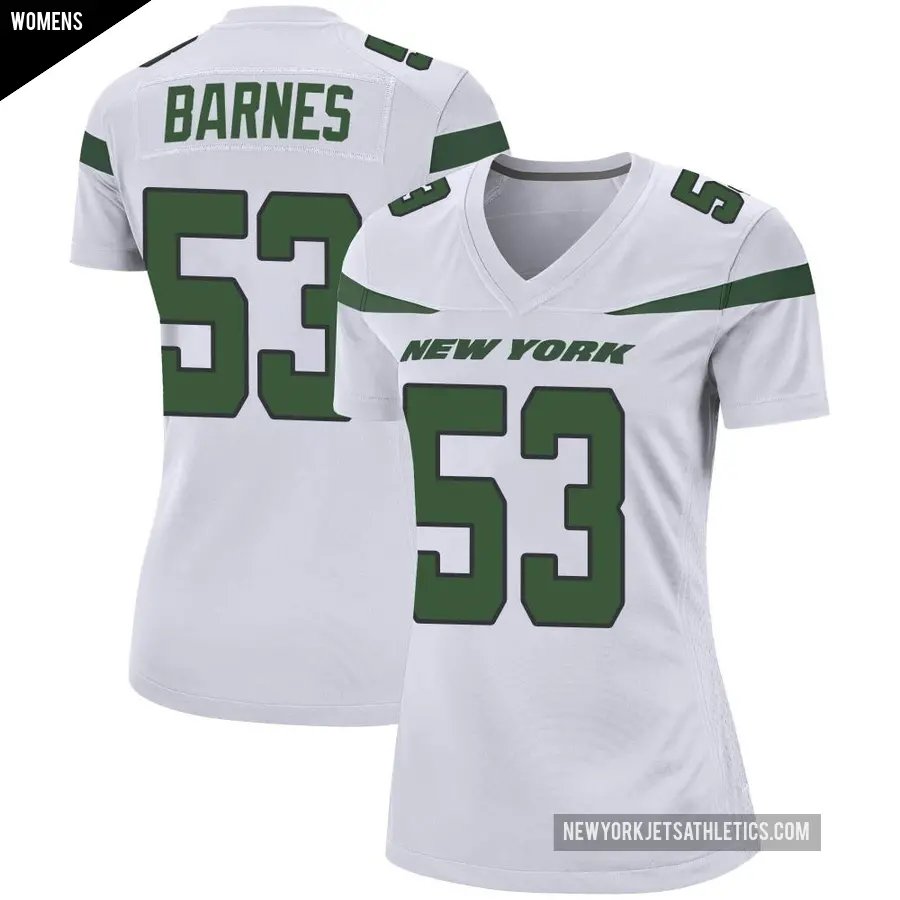 Women's New York Jets ＃53 Zaire Barnes White Game Spotlight Jersey