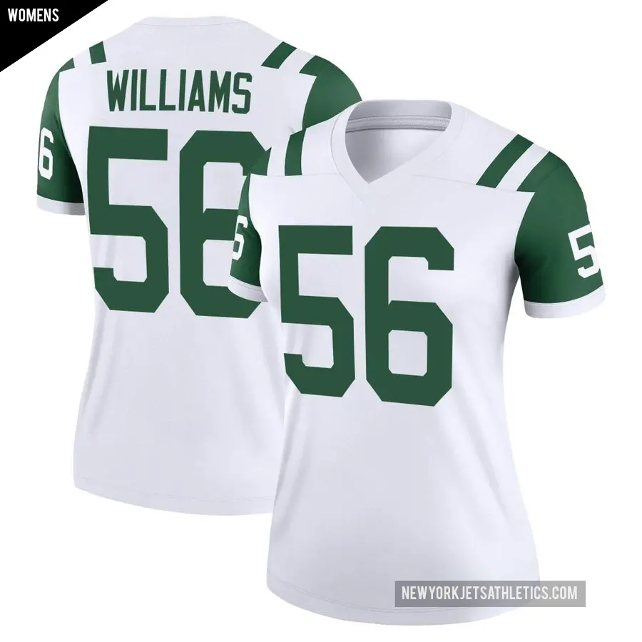 Women's New York Jets ＃56 Quincy Williams White Legend Classic Alternate Jersey