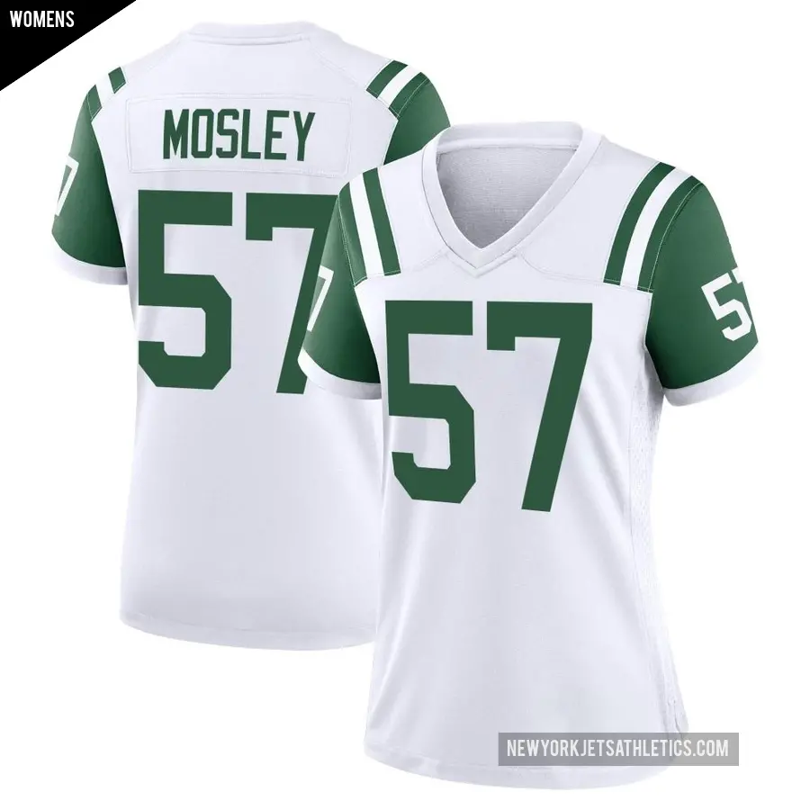 Women's New York Jets ＃57 C.J. Mosley White Game Classic Alternate Jersey