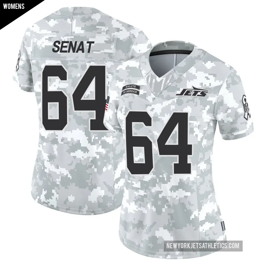 Women's New York Jets ＃64 Greg Senat Arctic Camo Limited 2024 Salute to Service Jersey