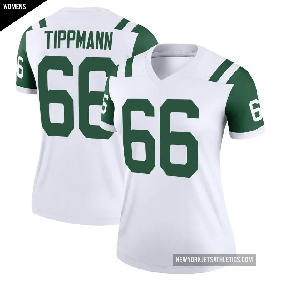 Women's New York Jets ＃66 Joe Tippmann White Legend Classic Alternate Jersey