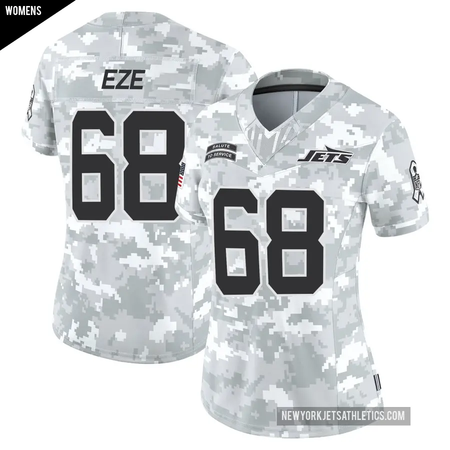 Women's New York Jets ＃68 Obinna Eze Arctic Camo Limited 2024 Salute to Service Jersey