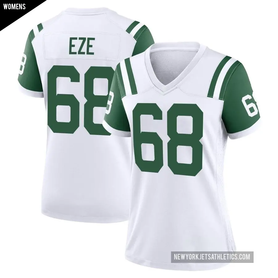 Women's New York Jets ＃68 Obinna Eze White Game Classic Alternate Jersey
