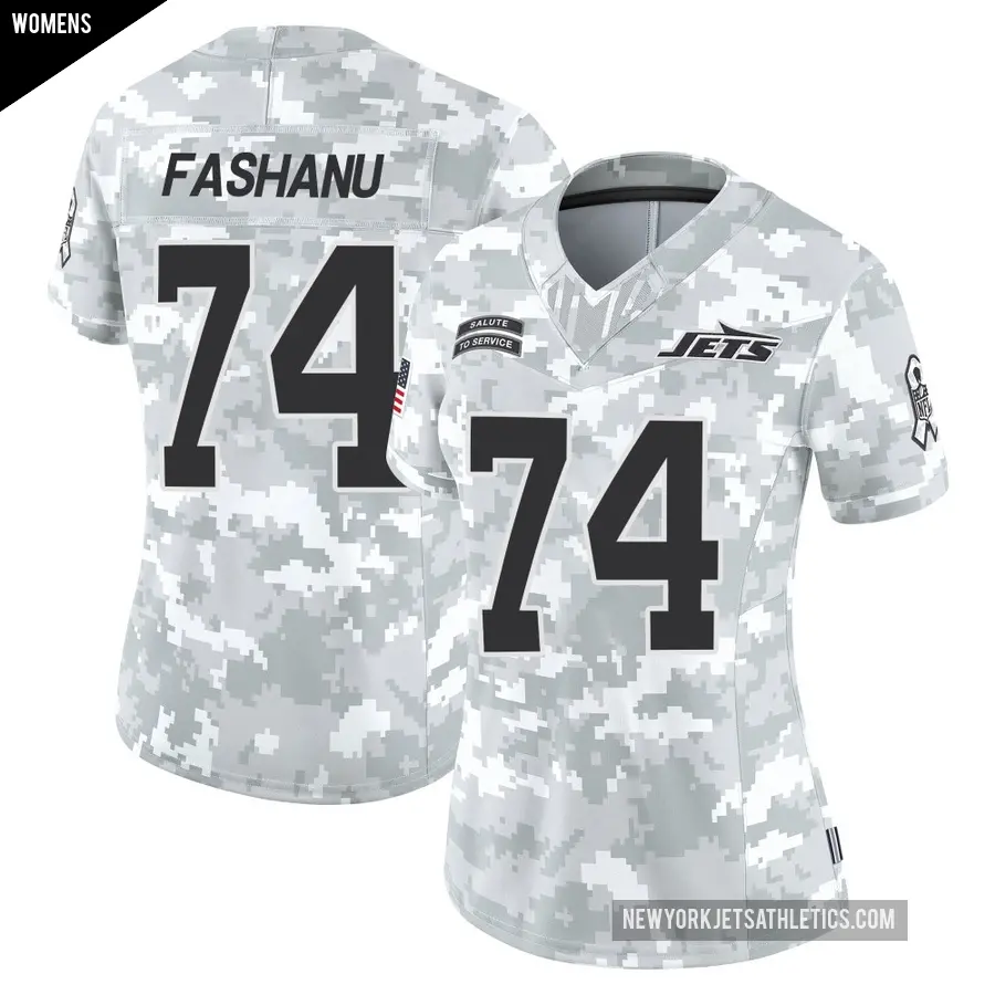 Women's New York Jets ＃74 Olu Fashanu Arctic Camo Limited 2024 Salute to Service Jersey