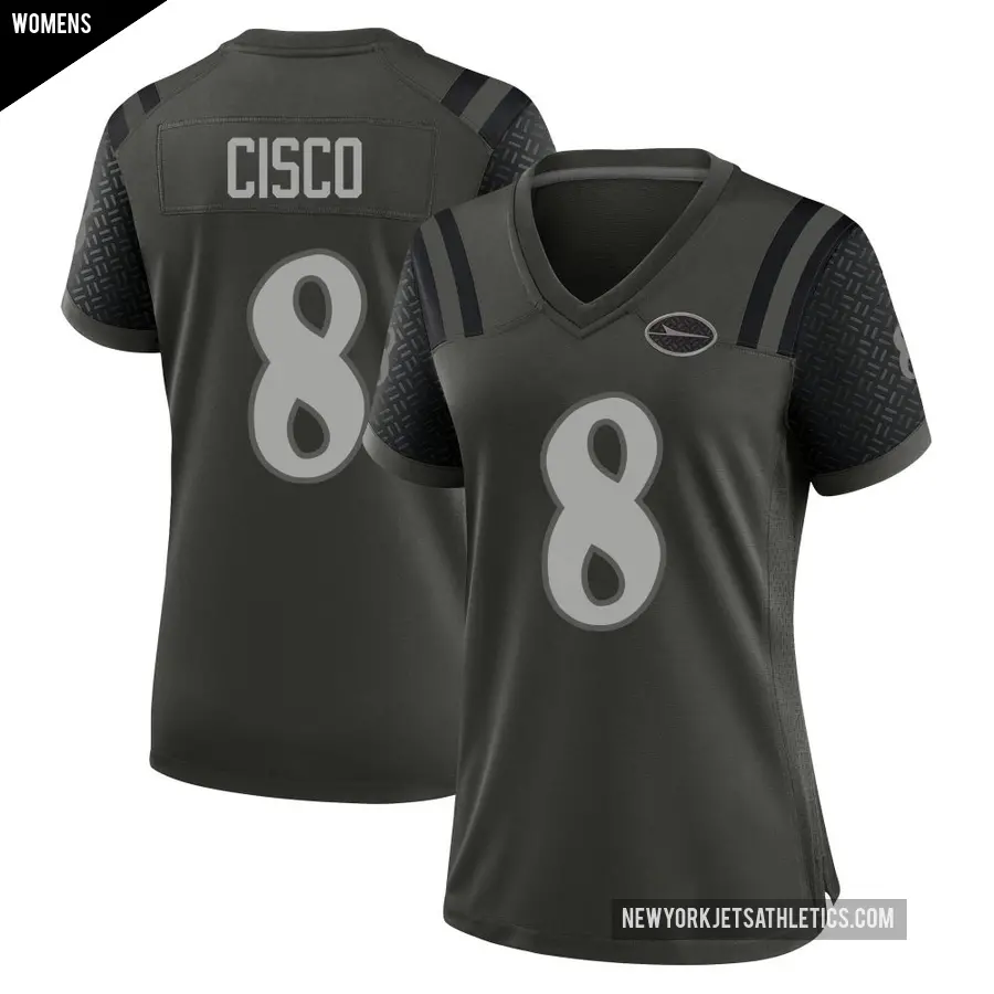 Women's New York Jets ＃8 Andre Cisco Green Game Gotham 2025 Rivalries Collection Jersey