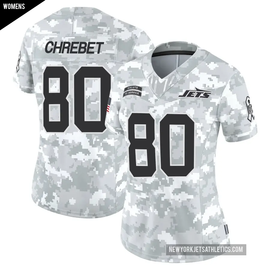 Women's New York Jets ＃80 Wayne Chrebet Arctic Camo Limited 2024 Salute to Service Jersey