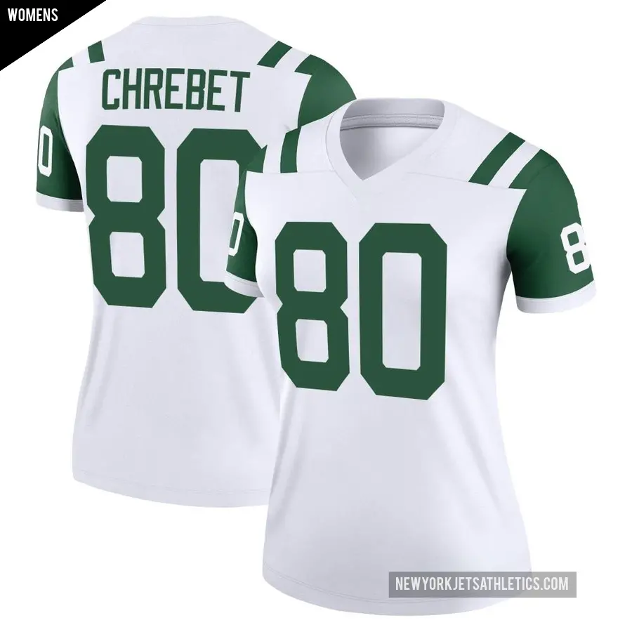 Women's New York Jets ＃80 Wayne Chrebet White Legend Classic Alternate Jersey