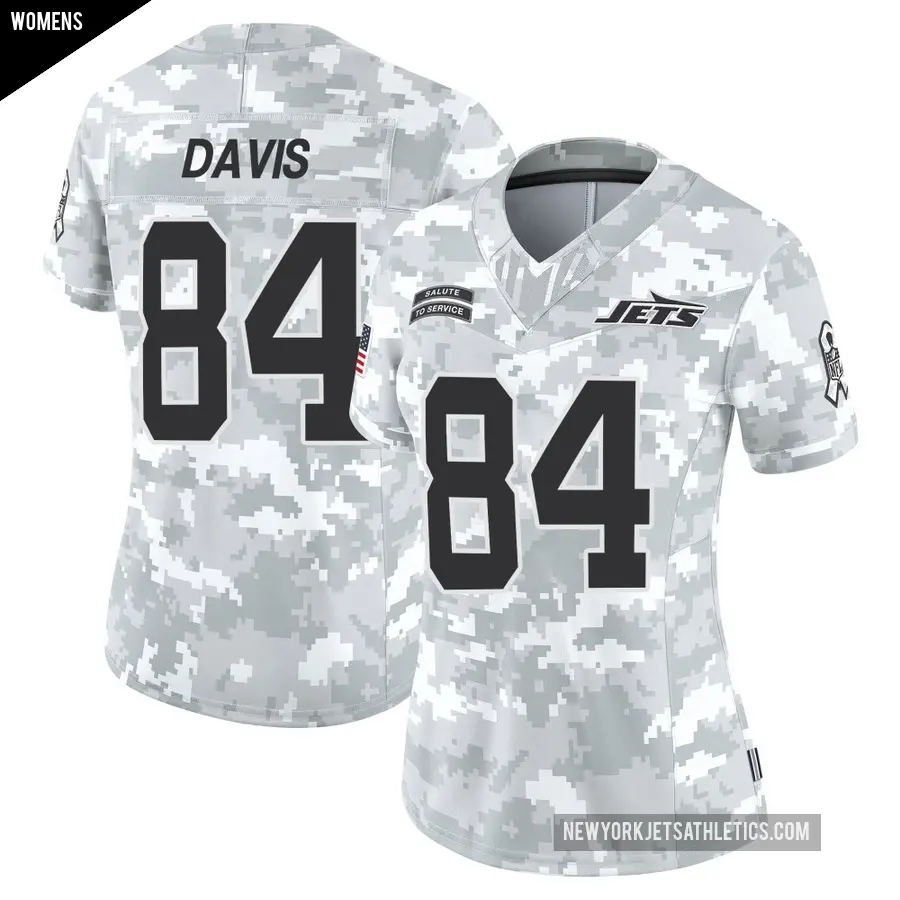 Women's New York Jets ＃84 Corey Davis Arctic Camo Limited 2024 Salute to Service Jersey