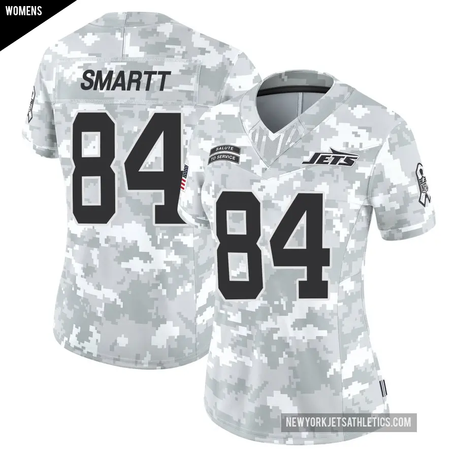 Women's New York Jets ＃84 Stone Smartt Arctic Camo Limited 2024 Salute to Service Jersey