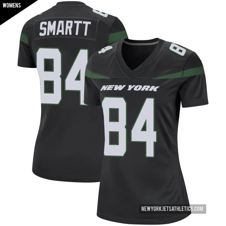 Women's New York Jets ＃84 Stone Smartt Black Game Stealth Jersey