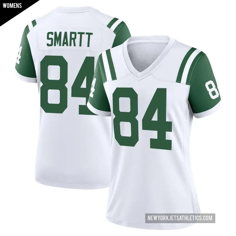 Women's New York Jets ＃84 Stone Smartt White Game Classic Alternate Jersey
