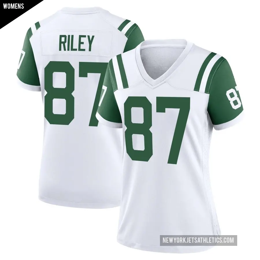 Women's New York Jets ＃87 Marcus Riley White Game Classic Alternate Jersey