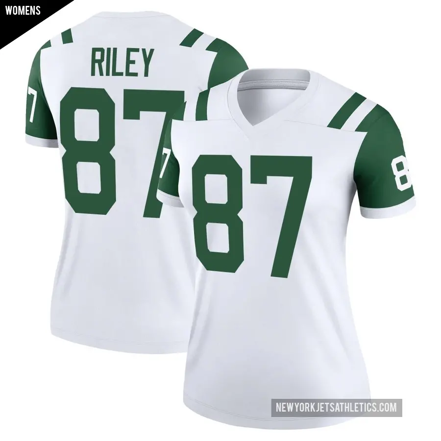 Women's New York Jets ＃87 Marcus Riley White Legend Classic Alternate Jersey
