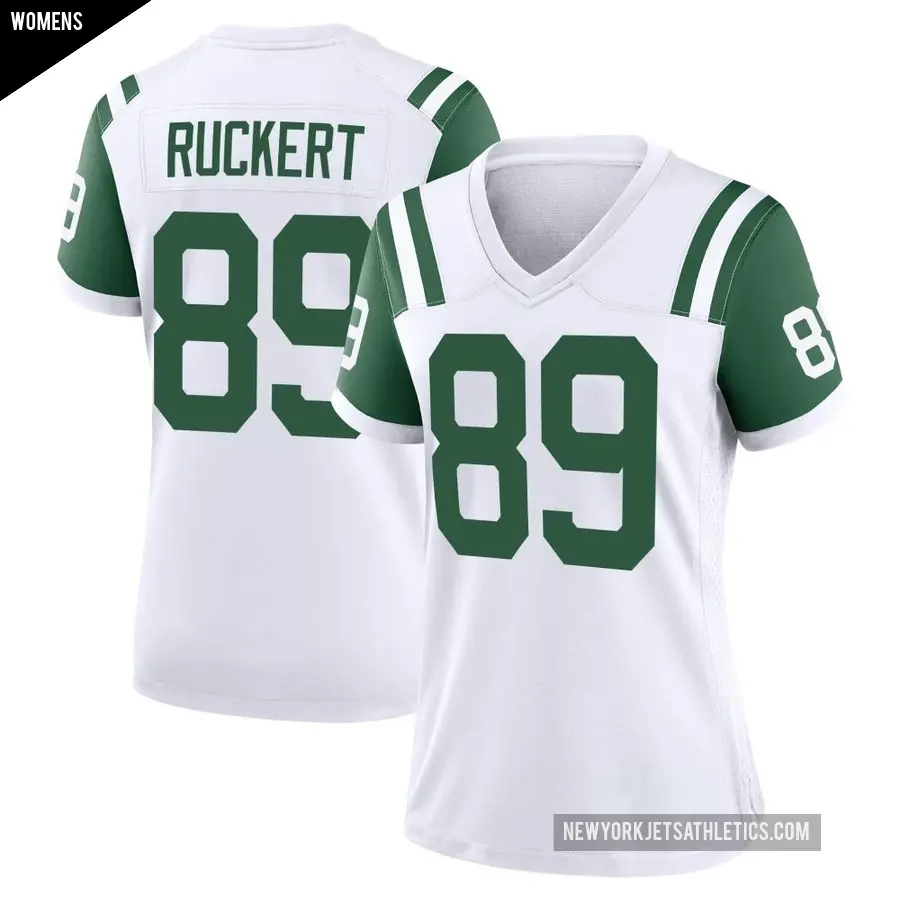 Women's New York Jets ＃89 Jeremy Ruckert White Game Classic Alternate Jersey
