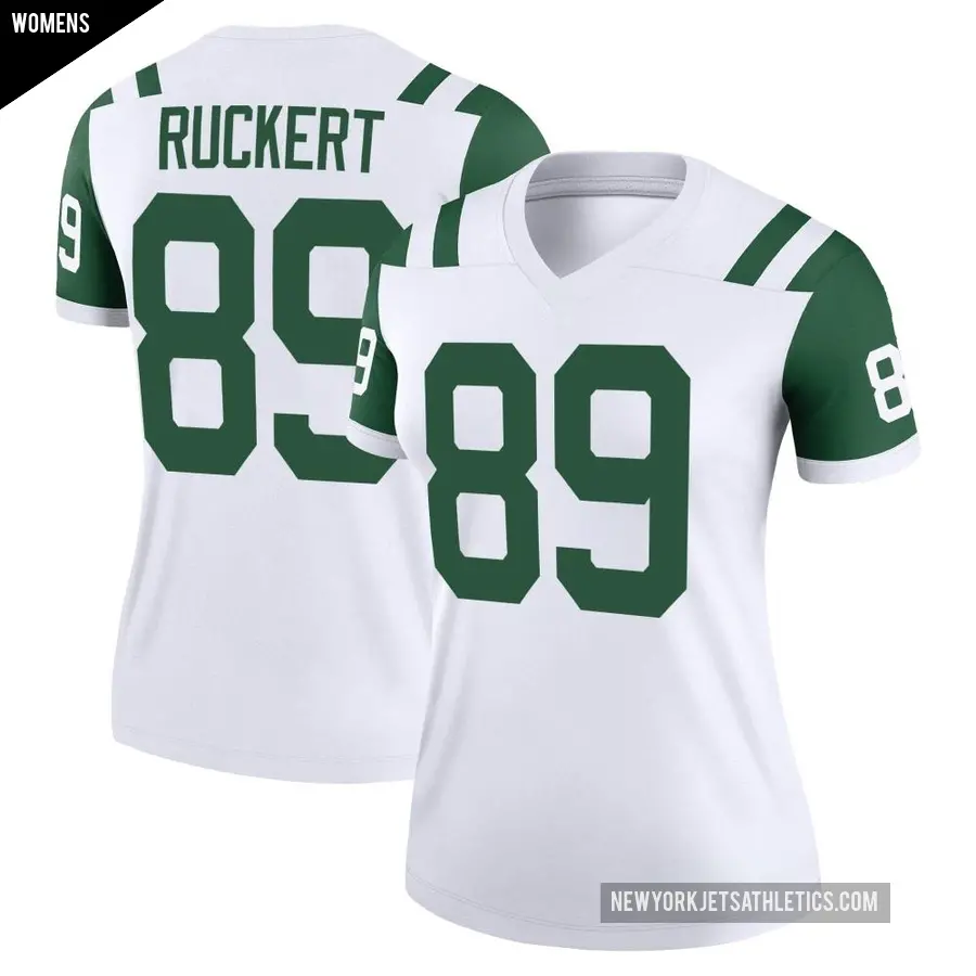 Women's New York Jets ＃89 Jeremy Ruckert White Legend Classic Alternate Jersey