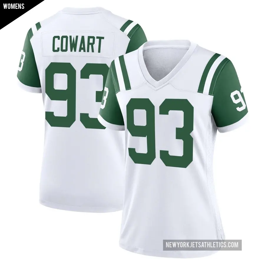 Women's New York Jets ＃93 Byron Cowart White Game Classic Alternate Jersey