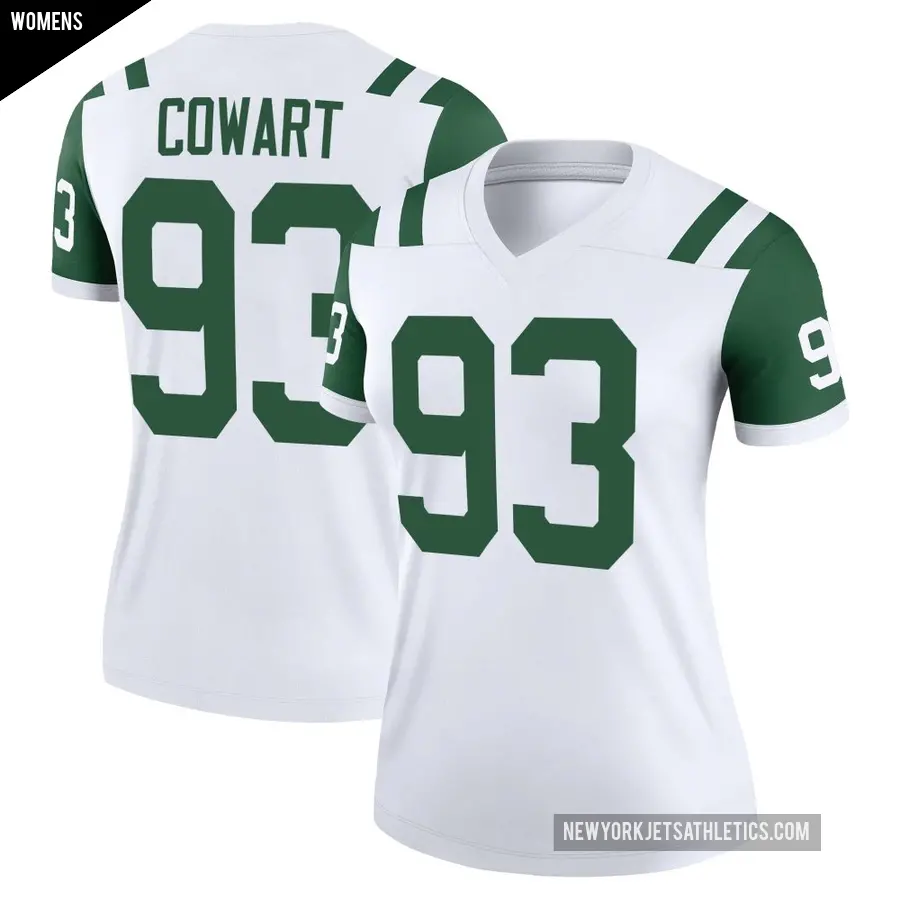 Women's New York Jets ＃93 Byron Cowart White Legend Classic Alternate Jersey