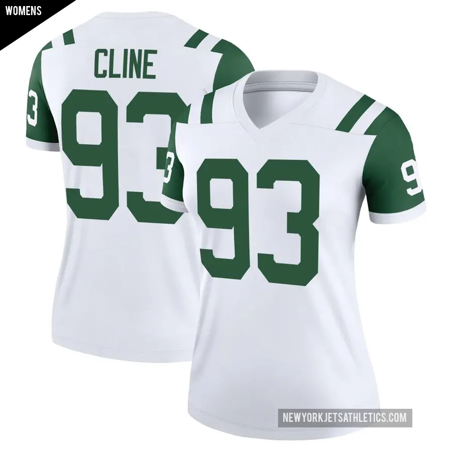 Women's New York Jets ＃93 Kameron Cline White Legend Classic Alternate Jersey