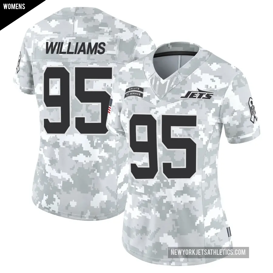 Women's New York Jets ＃95 Quinnen Williams Arctic Camo Limited 2024 Salute to Service Jersey