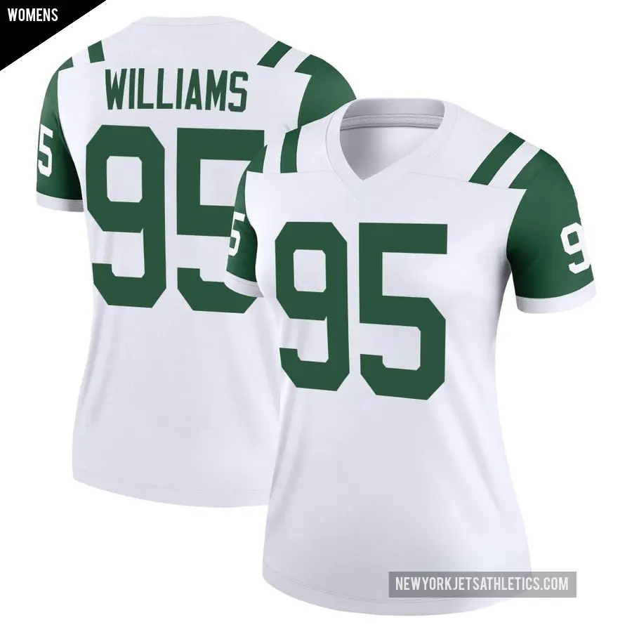 Women's New York Jets ＃95 Quinnen Williams White Legend Classic Alternate Jersey