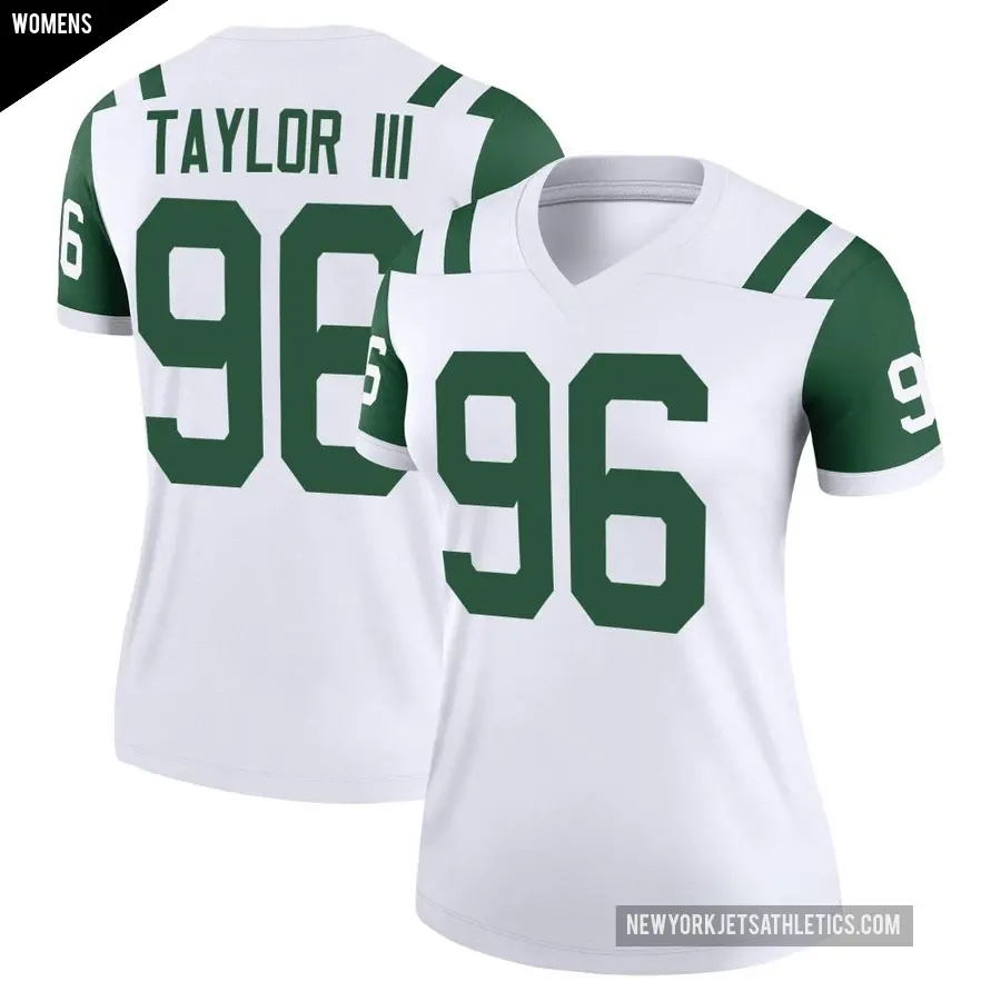 Women's New York Jets ＃96 Leonard Taylor III White Legend Classic Alternate Jersey