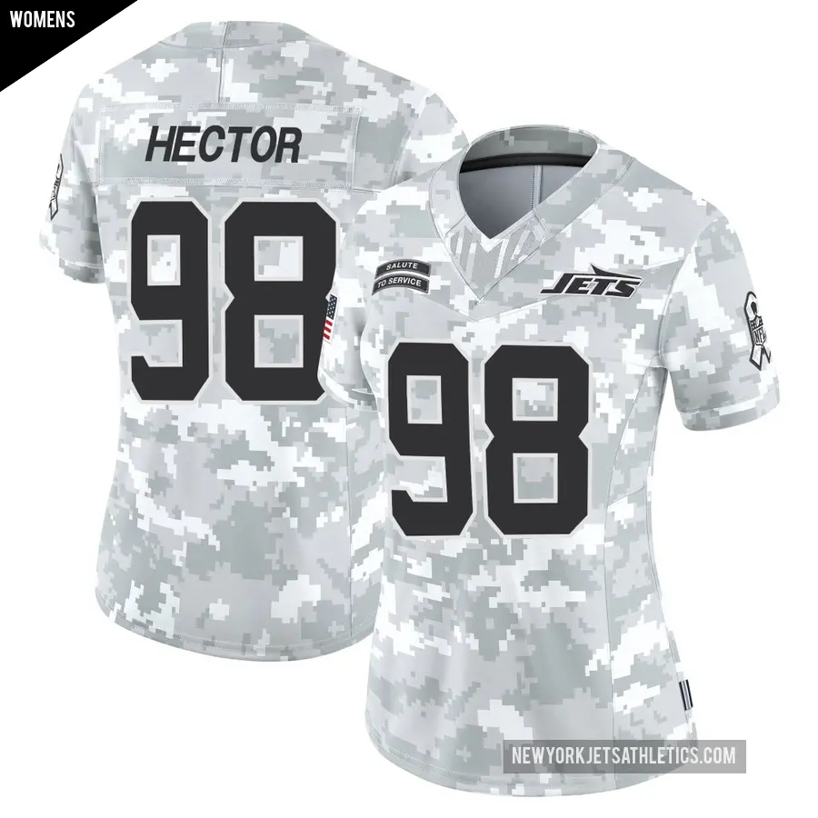 Women's New York Jets ＃98 Bruce Hector Arctic Camo Limited 2024 Salute to Service Jersey