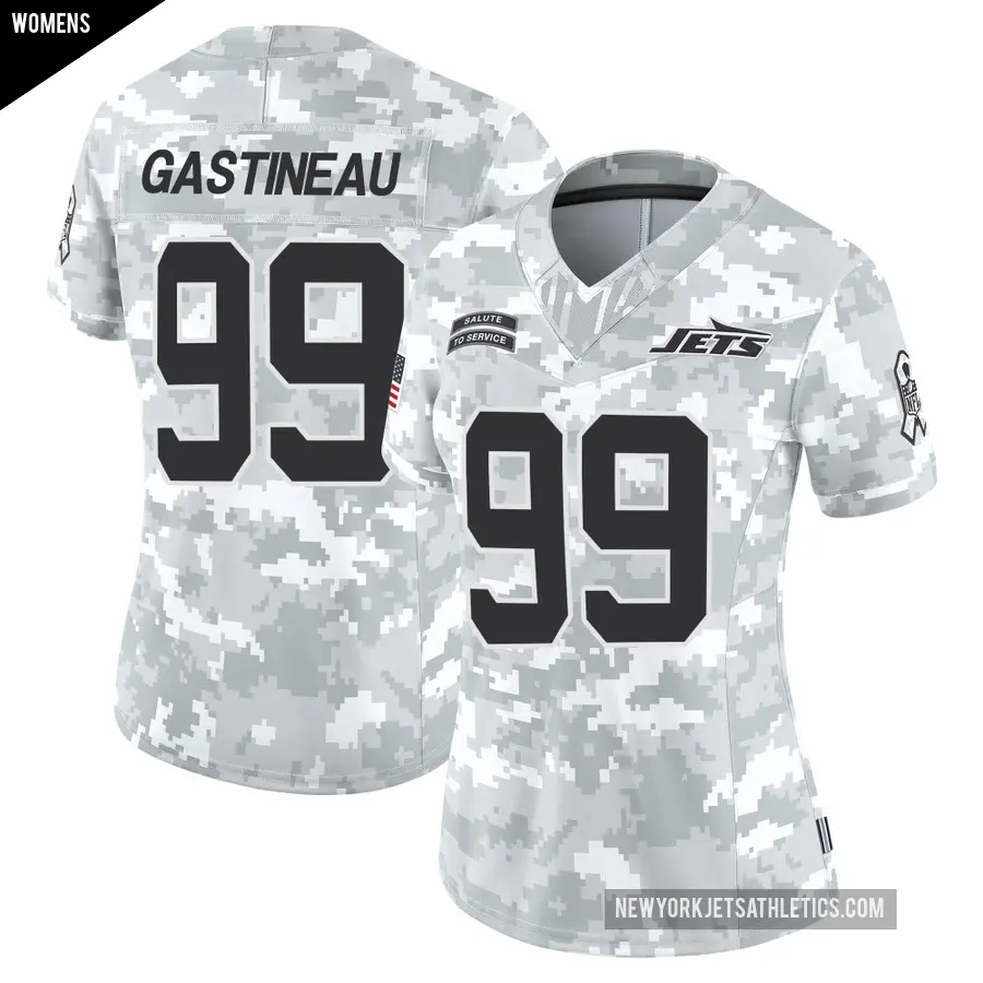 Women's New York Jets ＃99 Mark Gastineau Arctic Camo Limited 2024 Salute to Service Jersey