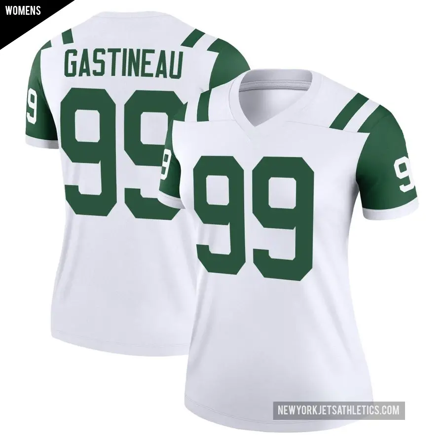 Women's New York Jets ＃99 Mark Gastineau White Legend Classic Alternate Jersey
