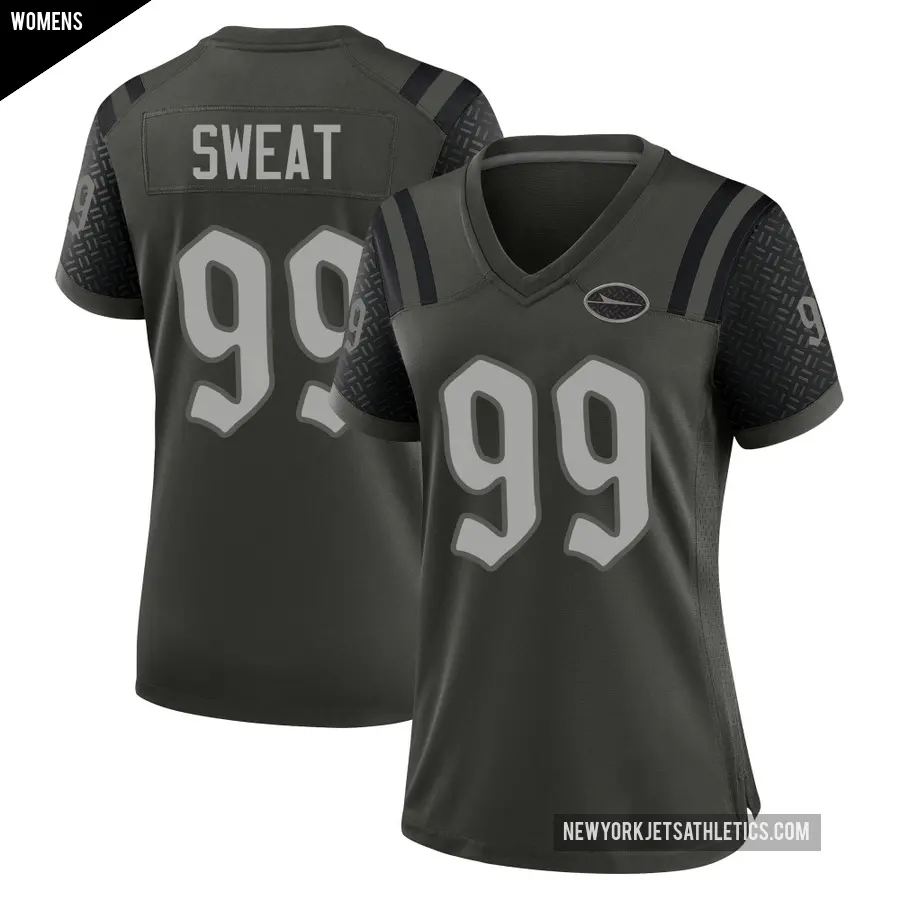 Women's New York Jets ＃99 T'Vondre Sweat Green Game Gotham 2025 Rivalries Collection Jersey
