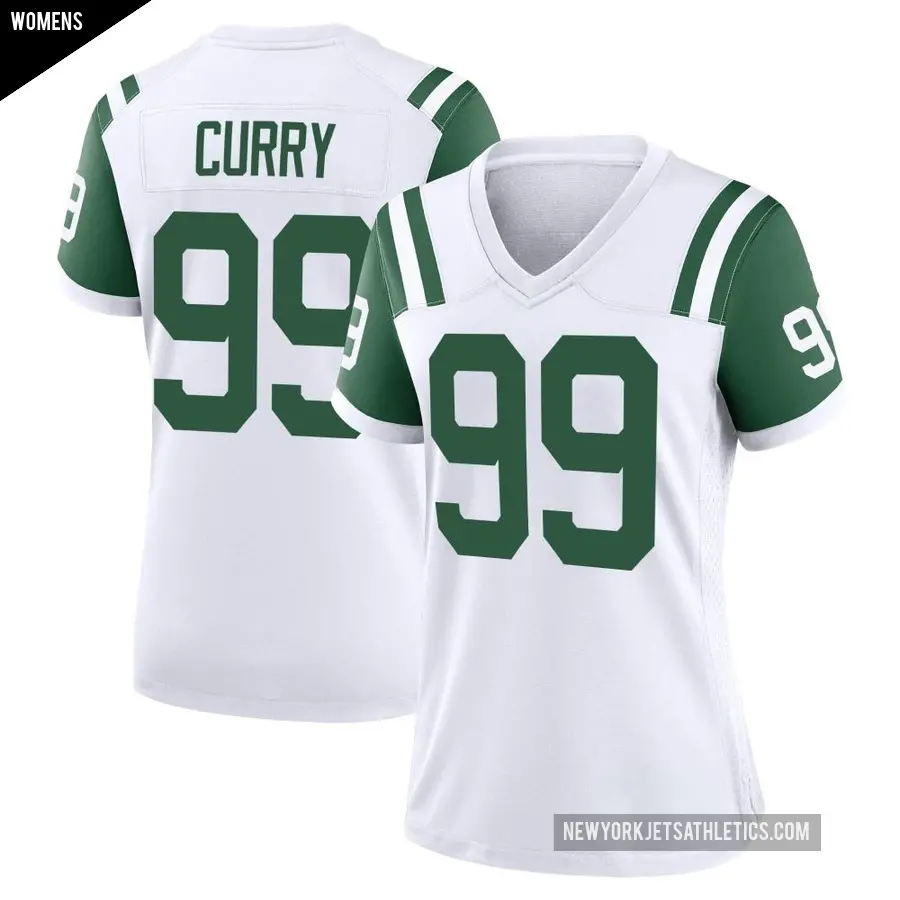 Women's New York Jets ＃99 Vinny Curry White Game Classic Alternate Jersey