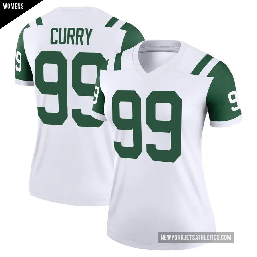 Women's New York Jets ＃99 Vinny Curry White Legend Classic Alternate Jersey