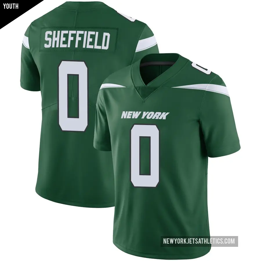 Youth New York Jets ＃0 DT Sheffield Green Limited Gotham Vapor Jersey