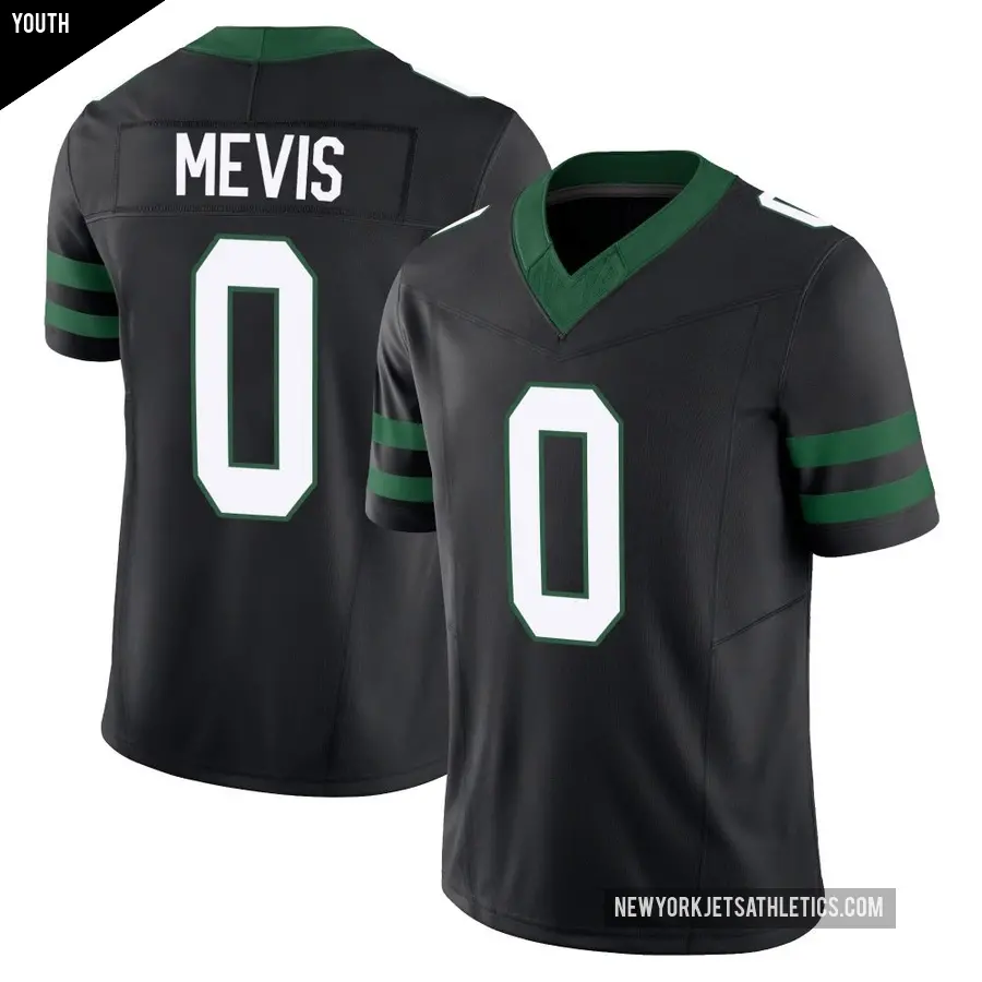 Youth New York Jets ＃0 Harrison Mevis Black Limited Legacy Alternate Vapor F.U.S.E. Jersey