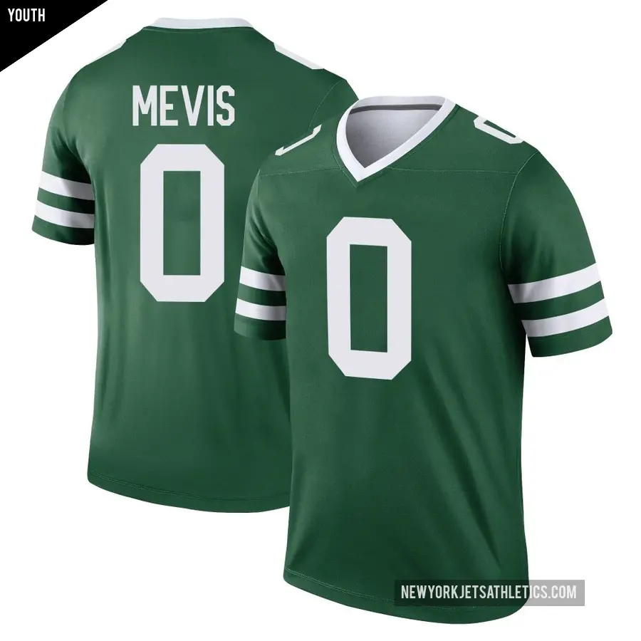 Youth New York Jets ＃0 Harrison Mevis Green Legend Legacy Jersey