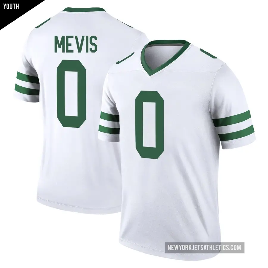 Youth New York Jets ＃0 Harrison Mevis White Legend Legacy Jersey