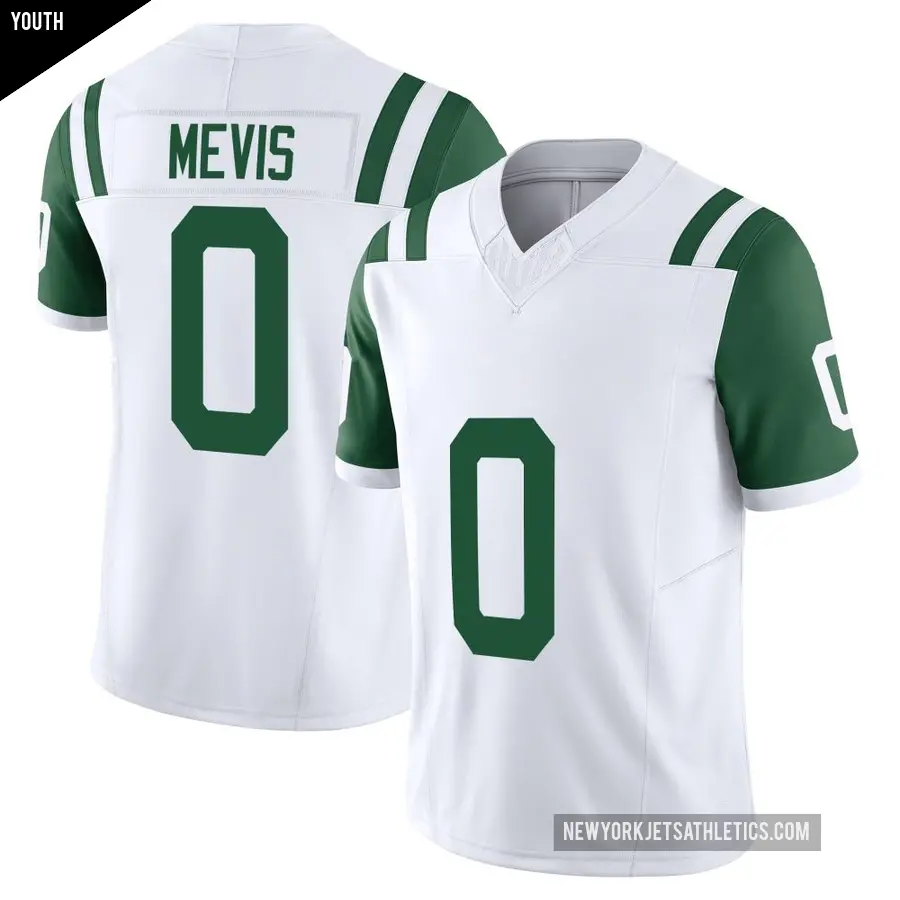 Youth New York Jets ＃0 Harrison Mevis White Limited Classic Alternate Vapor F.U.S.E. Jersey