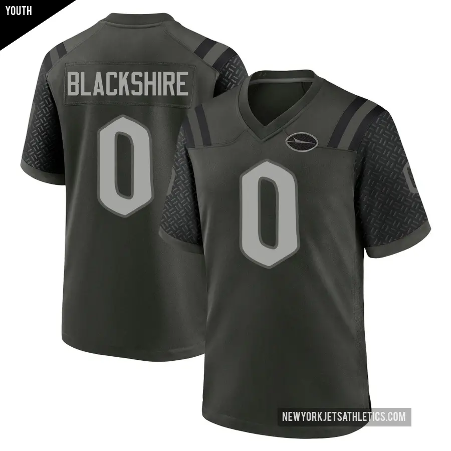 Youth New York Jets ＃0 Kendrick Blackshire Green Game Gotham 2025 Rivalries Collection Jersey