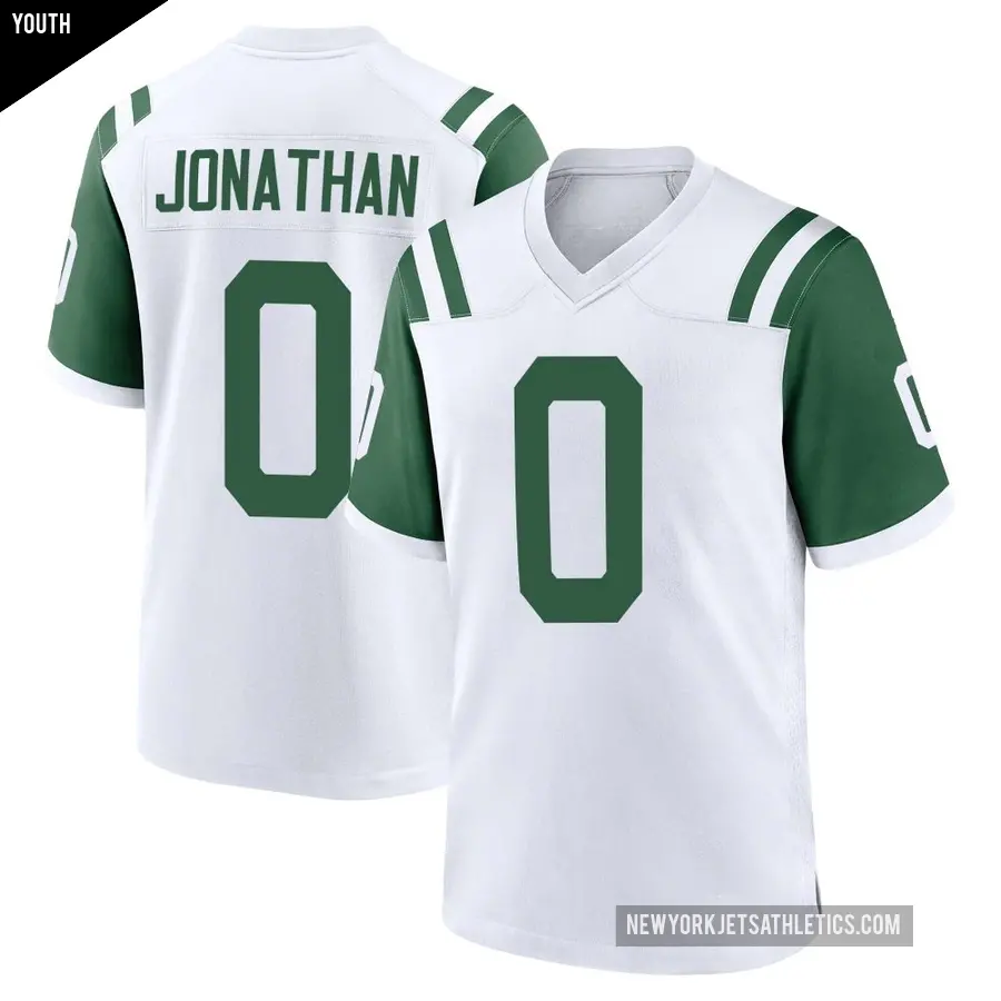 Youth New York Jets ＃0 Kingsley Jonathan White Game Classic Alternate Jersey