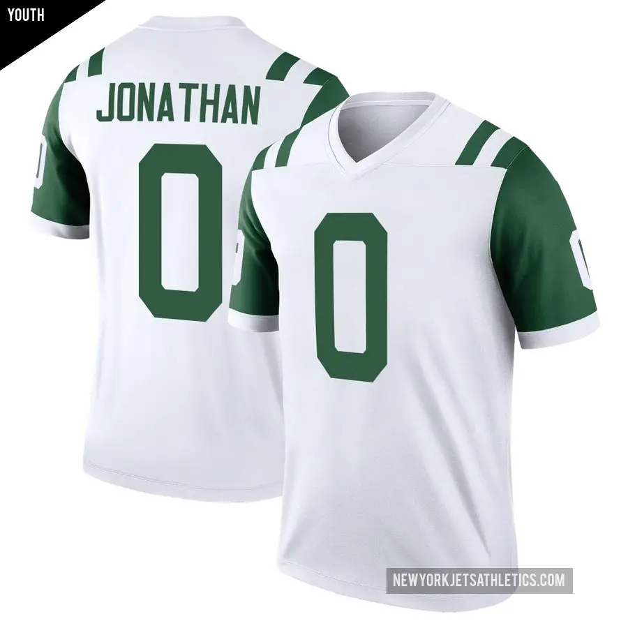 Youth New York Jets ＃0 Kingsley Jonathan White Legend Classic Alternate Jersey